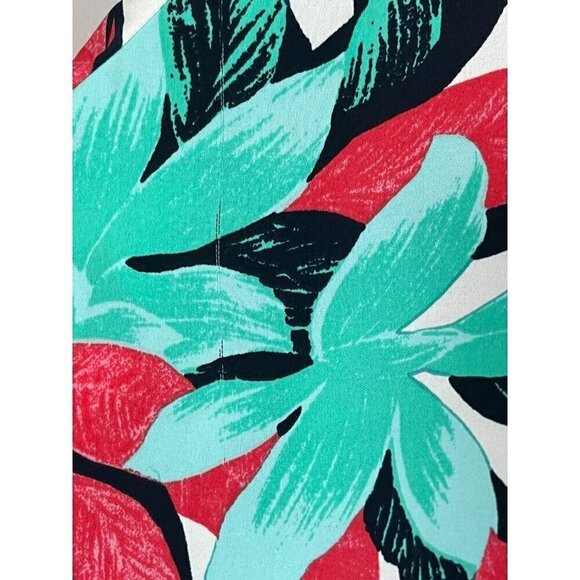 Talbots Floral Top 2X Green Tropical Coastal Resort Preppy Classic Colorful 80s - Picture 10 of 12